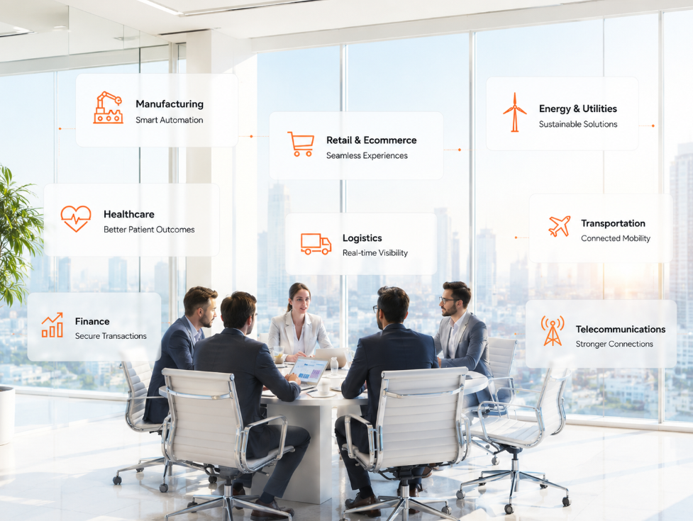 Diverse team serving various industries
